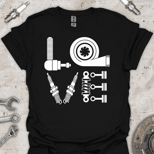 Love - Car Parts T-Shirt - Car Threads