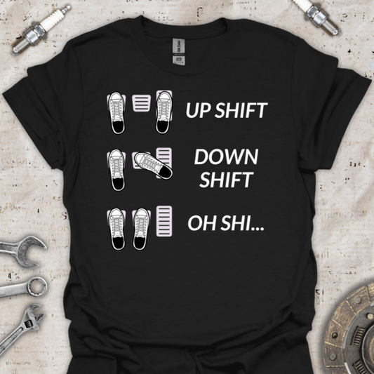 UpShift Down Shift T-Shirt - Car Threads