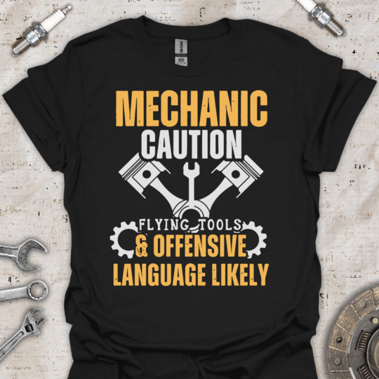 Mechanic Caution T-Shirt - Car Threads