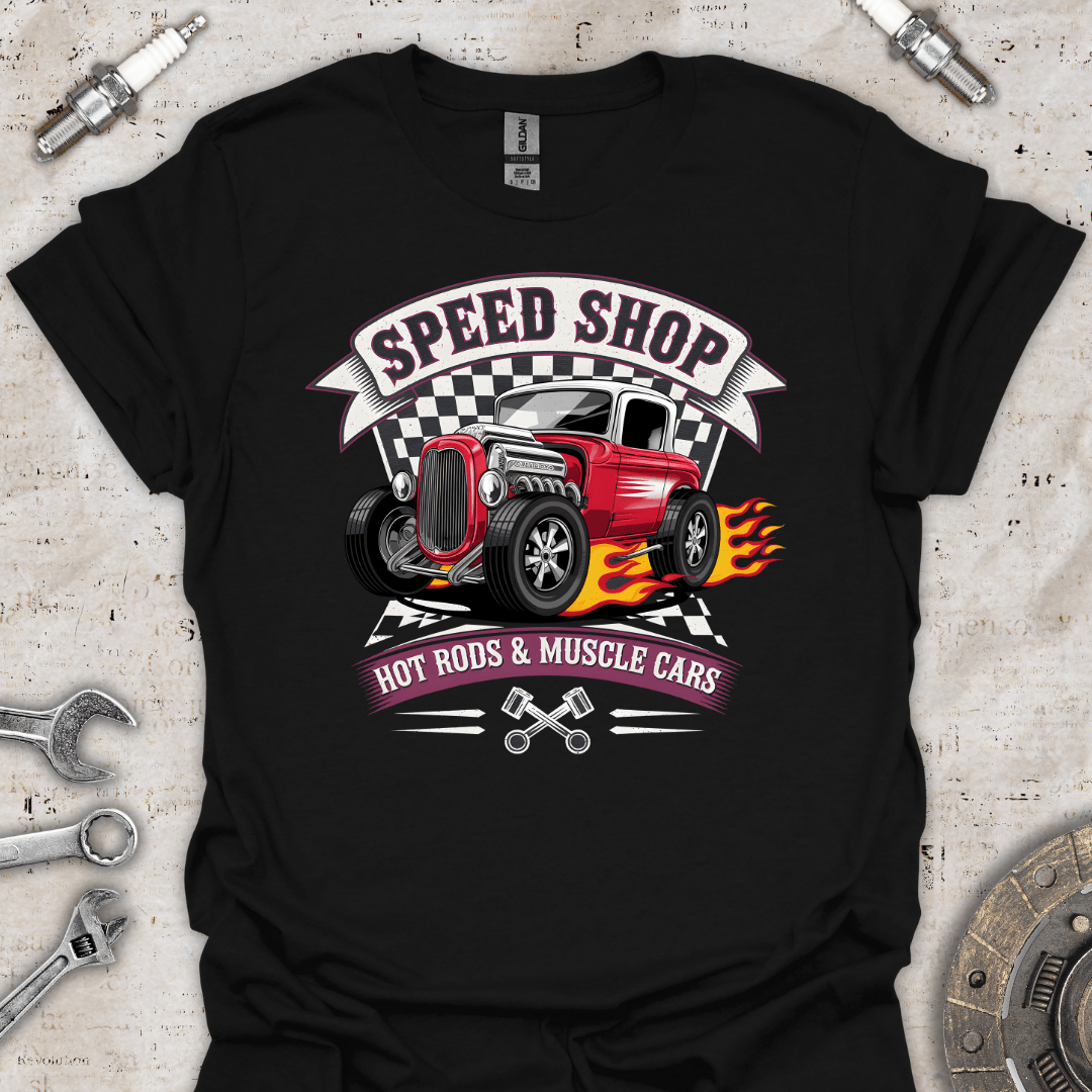 Speed Shop Hot Rods & Muscle Cars T-Shirt - Car Threads