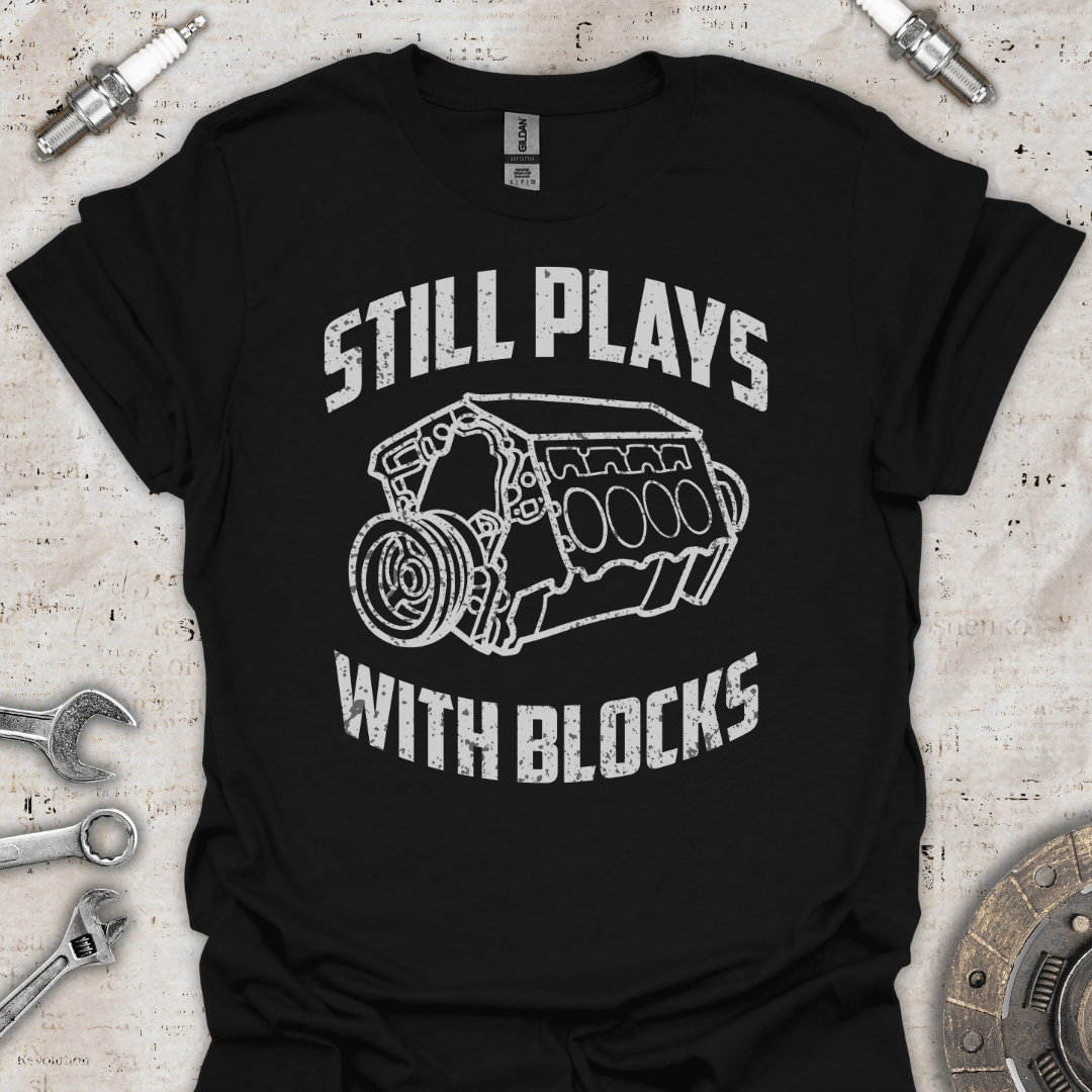 Still Plays with Blocks T-Shirt - Car Threads