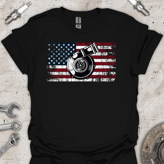 Turbo USA Flag T-Shirt - Car Threads