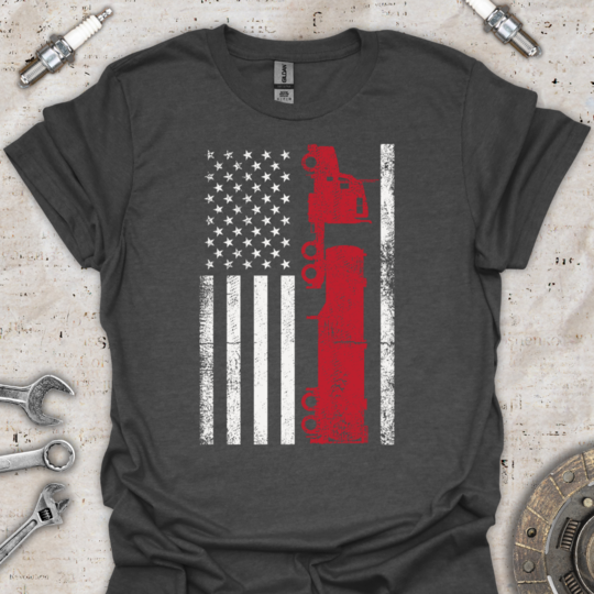 Truck - USA Flag T-Shirt - Car Threads