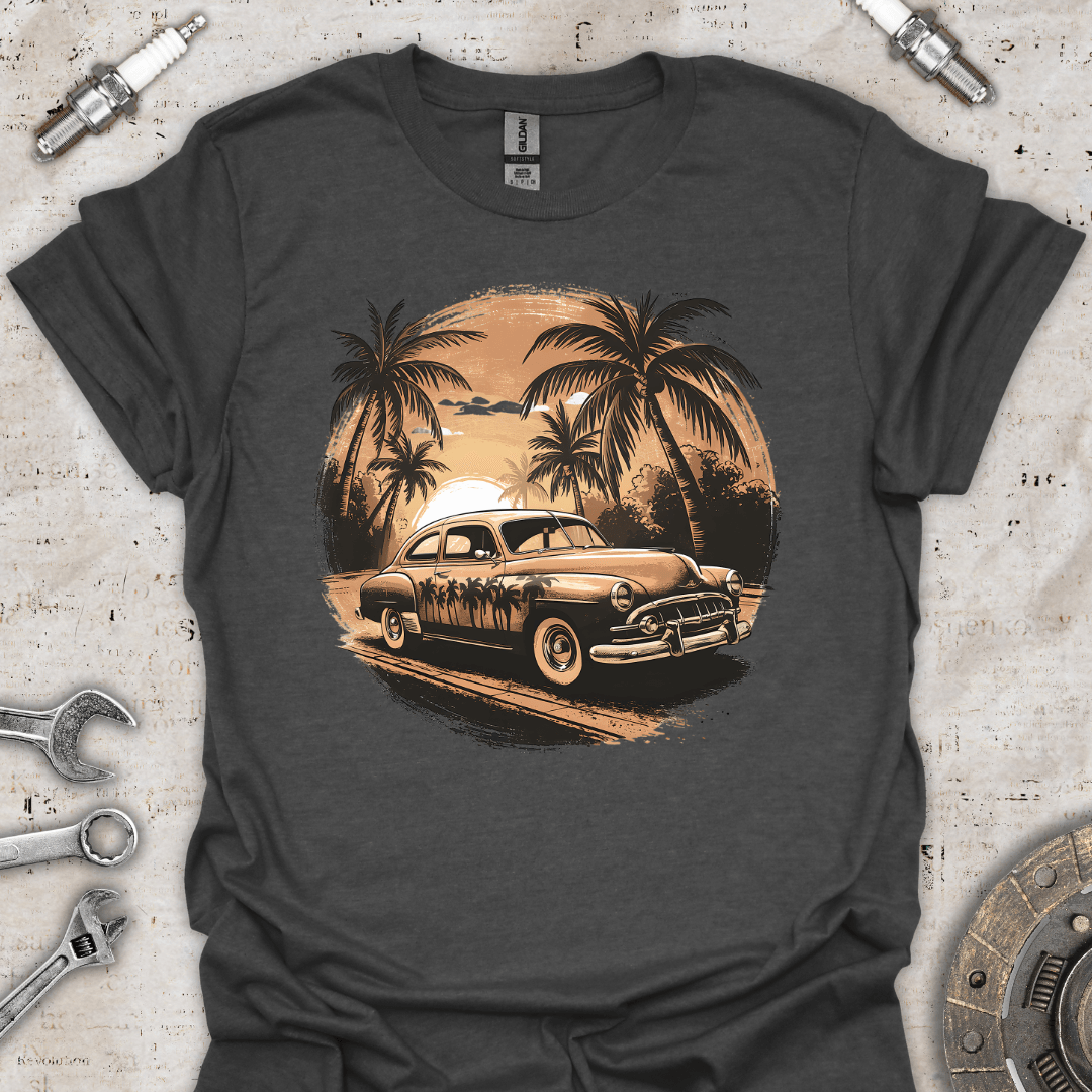 Classic Car Sunset Vibe T-Shirt - Car Threads