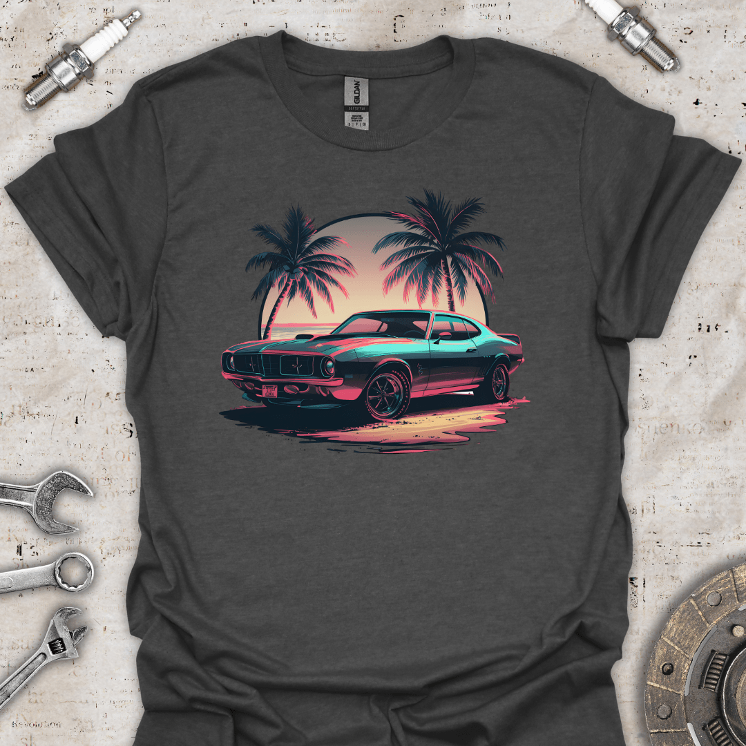 Classic Muscle Sunset Neon T-Shirt - Car Threads