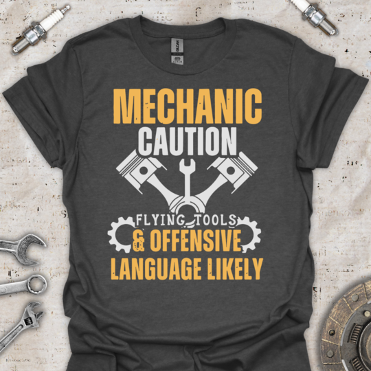 Mechanic Caution T-Shirt - Car Threads