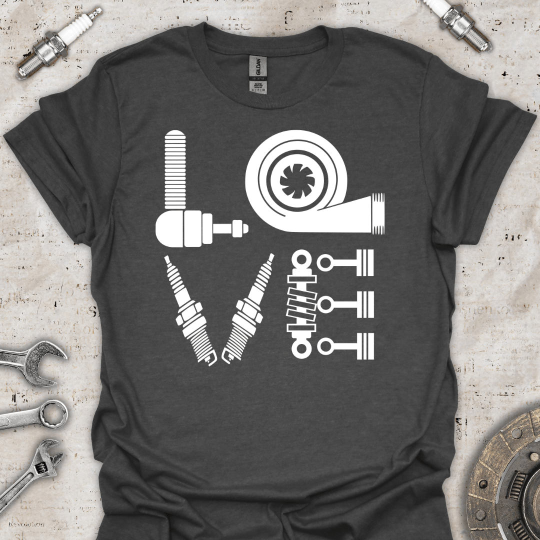 Love - Car Parts T-Shirt - Car Threads