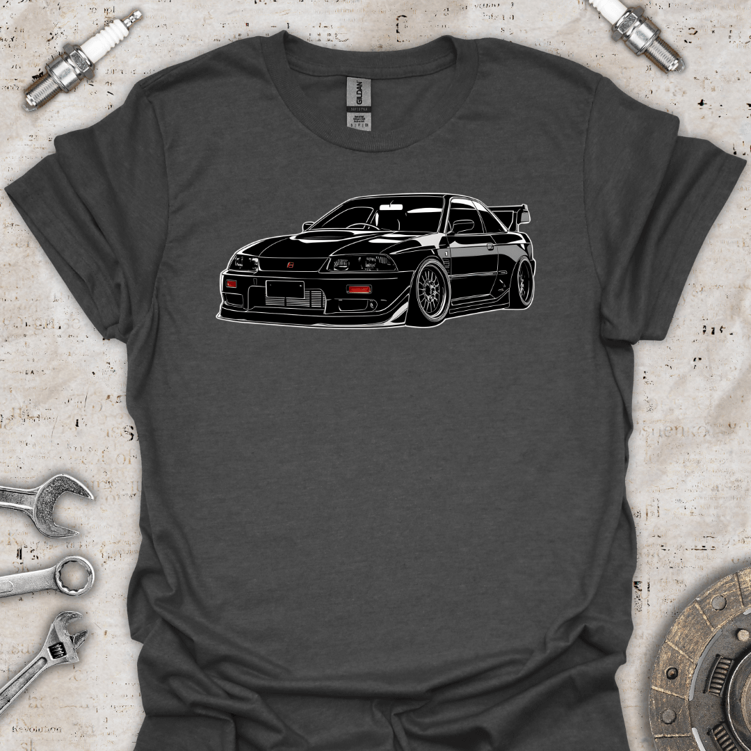 JDM Black Car Outline T-Shirt - Car Threads