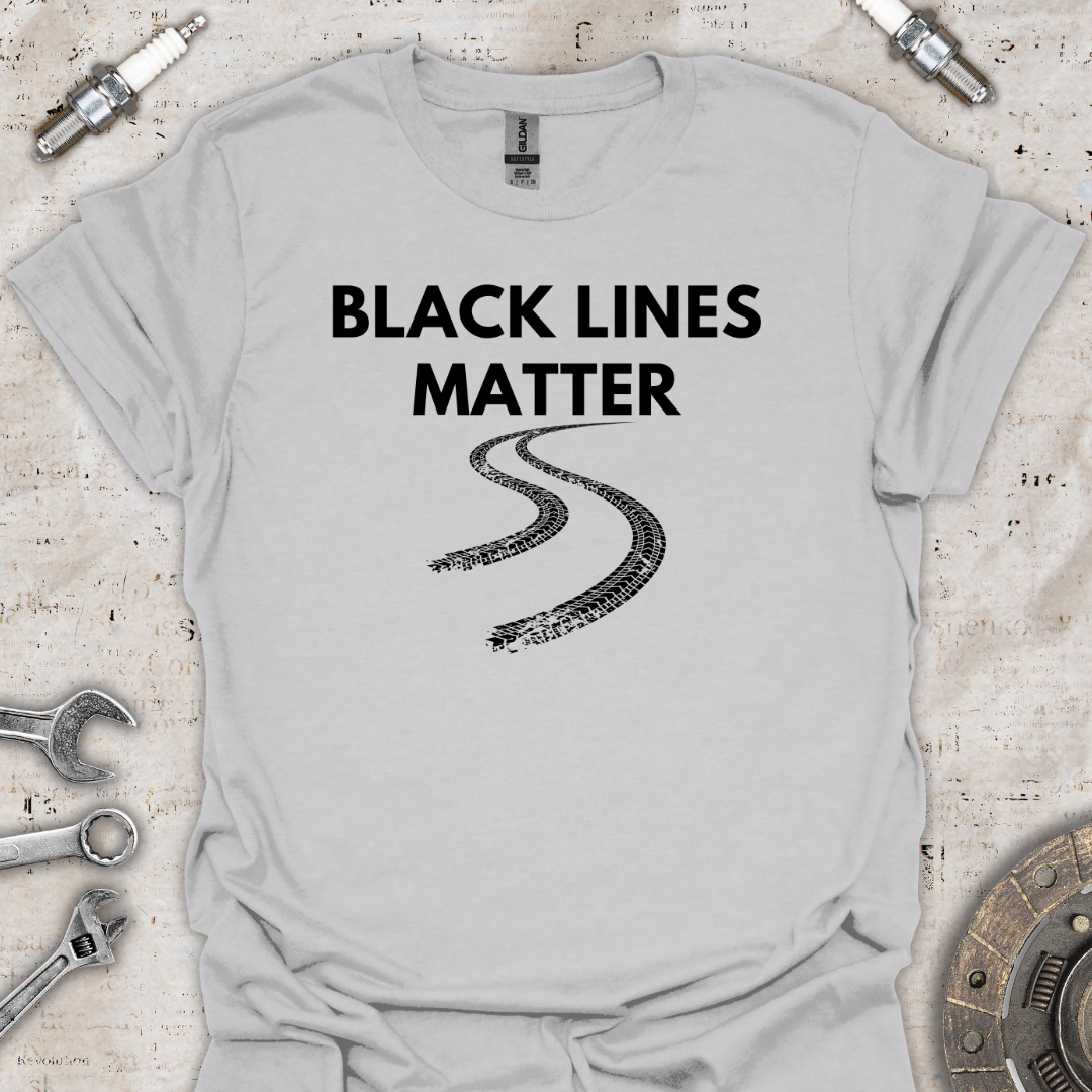 Black Lines Matter T-Shirt - Car Threads