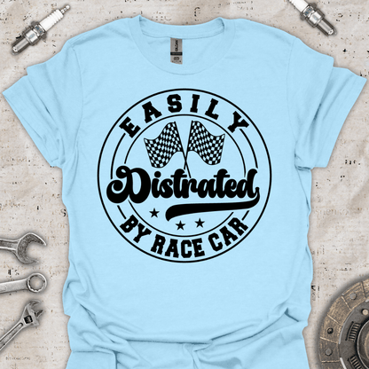 Easily Distracted by Race Cars T-Shirt - Car Threads