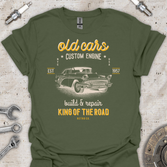 Old Cars EST 1957 T-Shirt - Car Threads