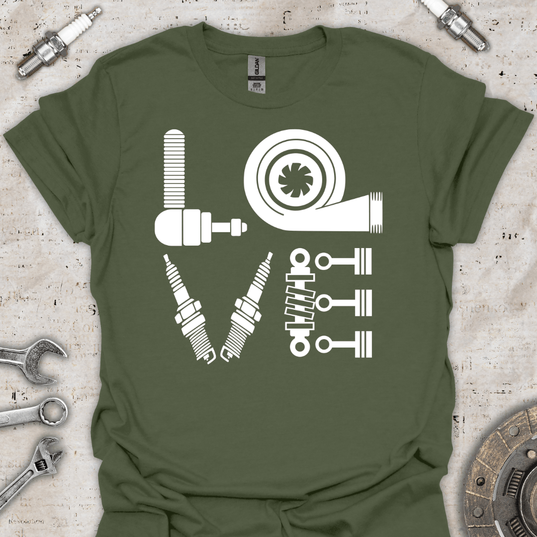 Love - Car Parts T-Shirt - Car Threads