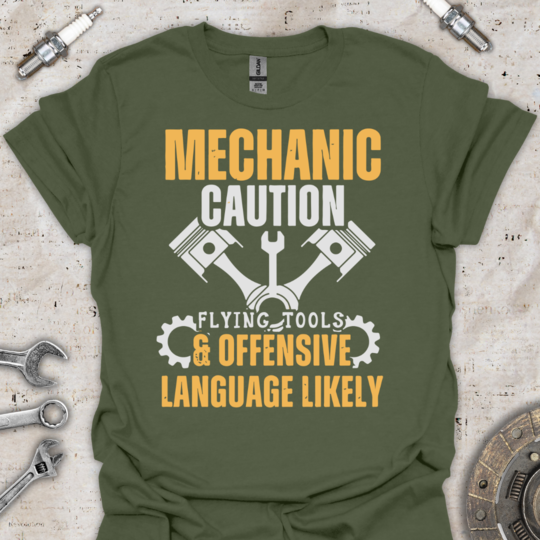 Mechanic Caution T-Shirt - Car Threads