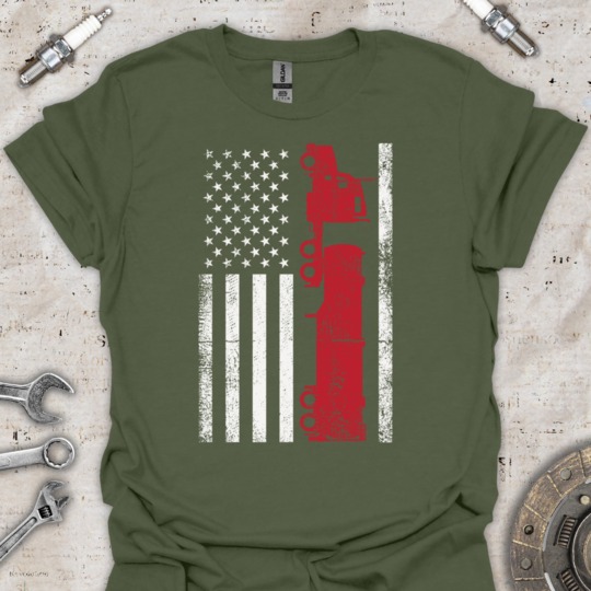 Truck - USA Flag T-Shirt - Car Threads