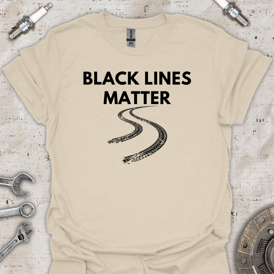 Black Lines Matter T-Shirt - Car Threads