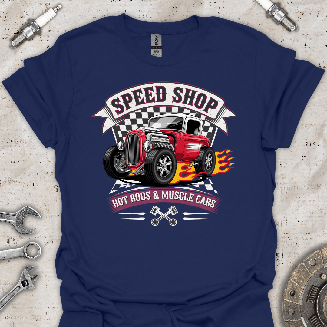 Speed Shop Hot Rods & Muscle Cars T-Shirt - Car Threads