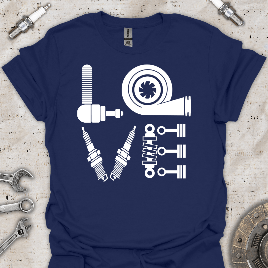 Love - Car Parts T-Shirt - Car Threads