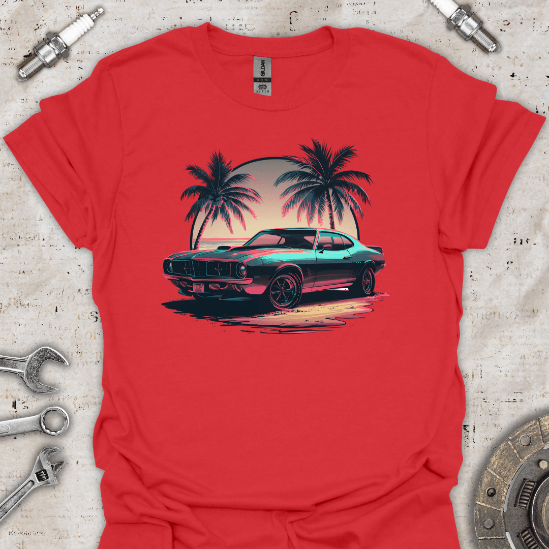 Classic Muscle Sunset Neon T-Shirt - Car Threads