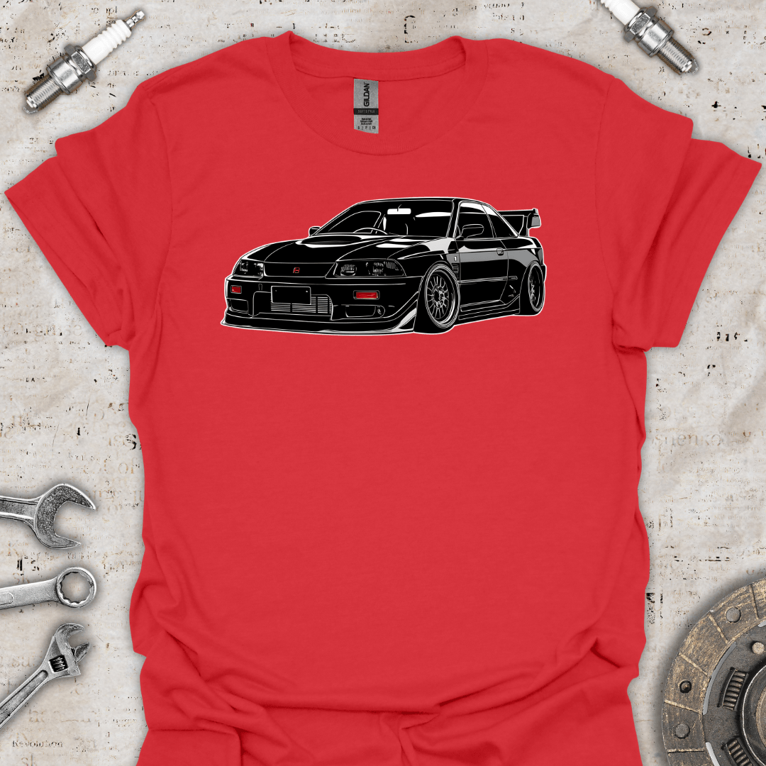 JDM Black Car Outline T-Shirt - Car Threads