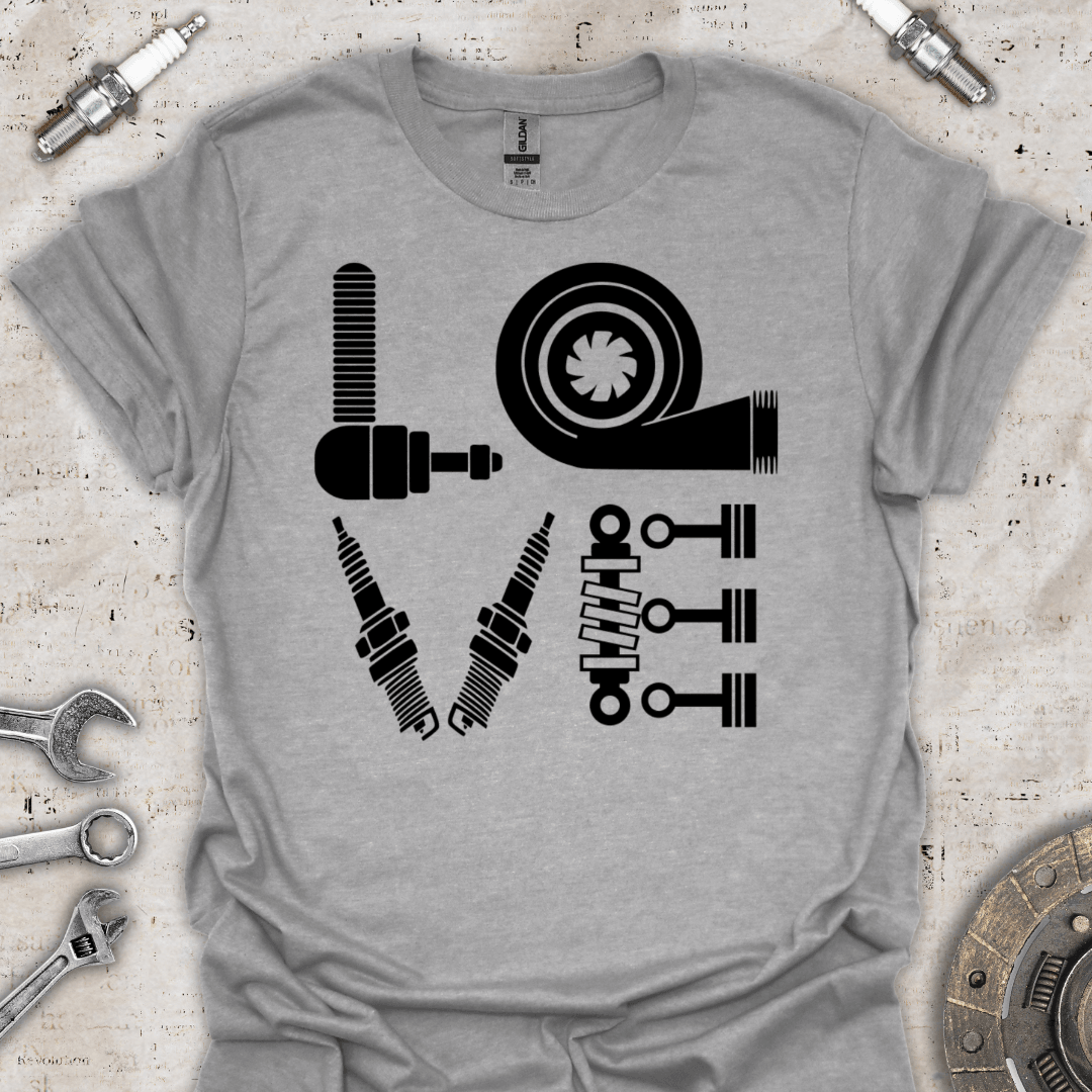 Love - Car Parts T-Shirt - Car Threads