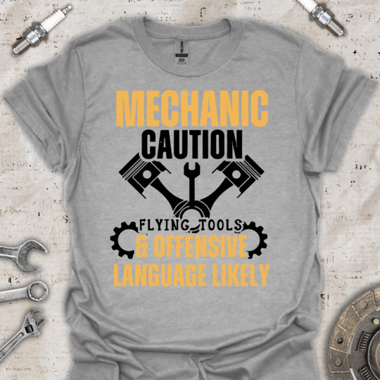 Mechanic Caution T-Shirt - Car Threads