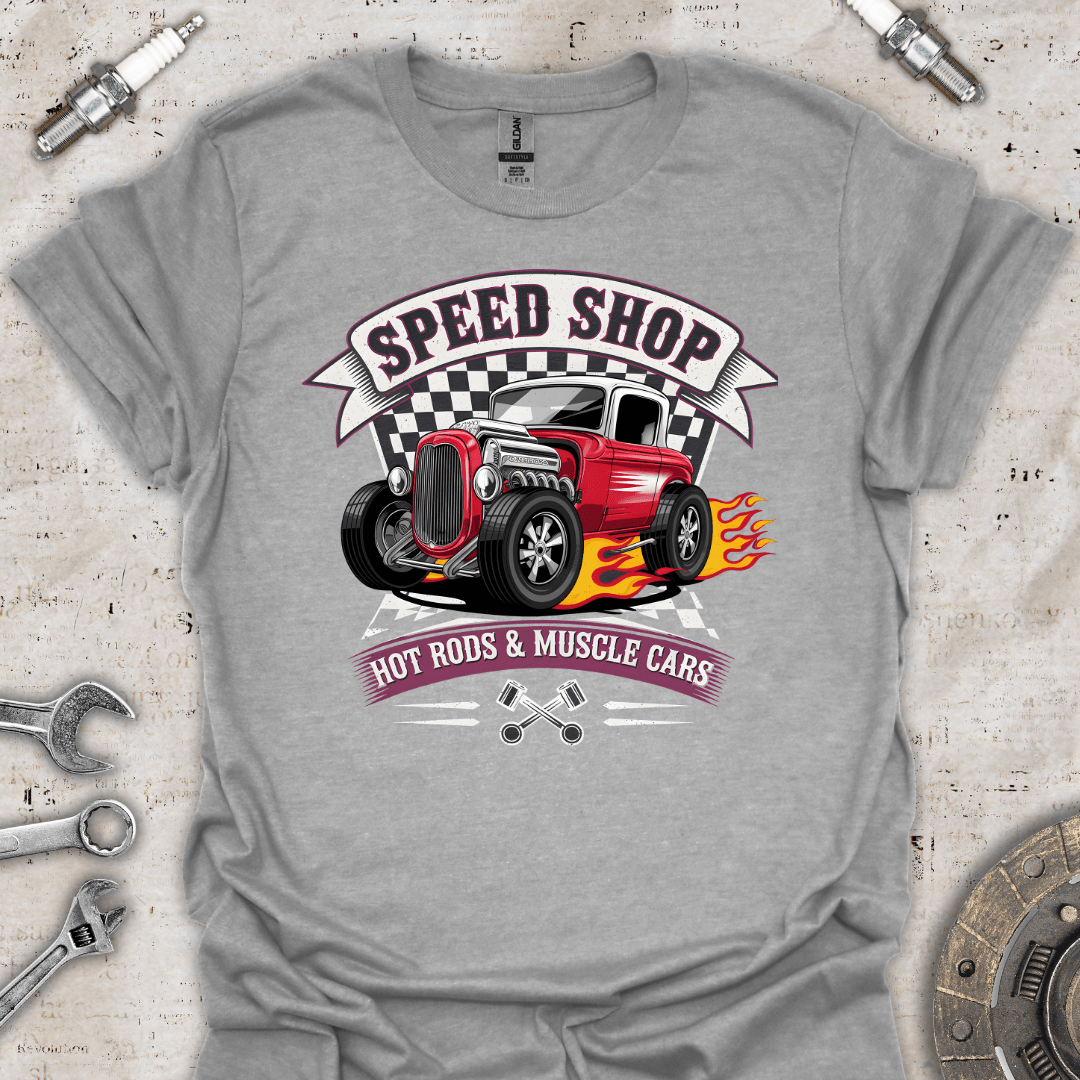 Speed Shop Hot Rods & Muscle Cars T-Shirt - Car Threads