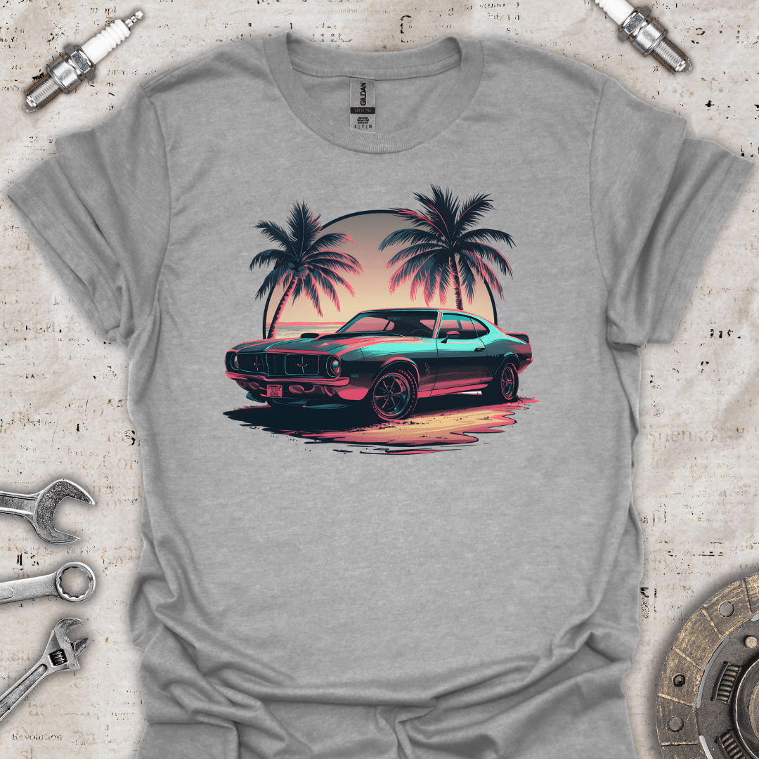 Classic Muscle Sunset Neon T-Shirt - Car Threads