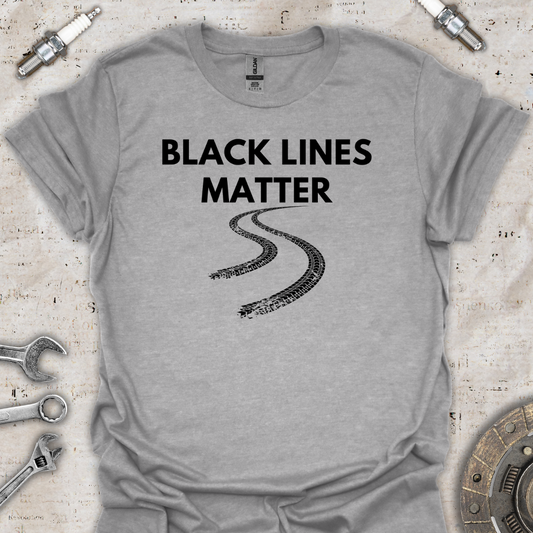 Black Lines Matter T-Shirt - Car Threads