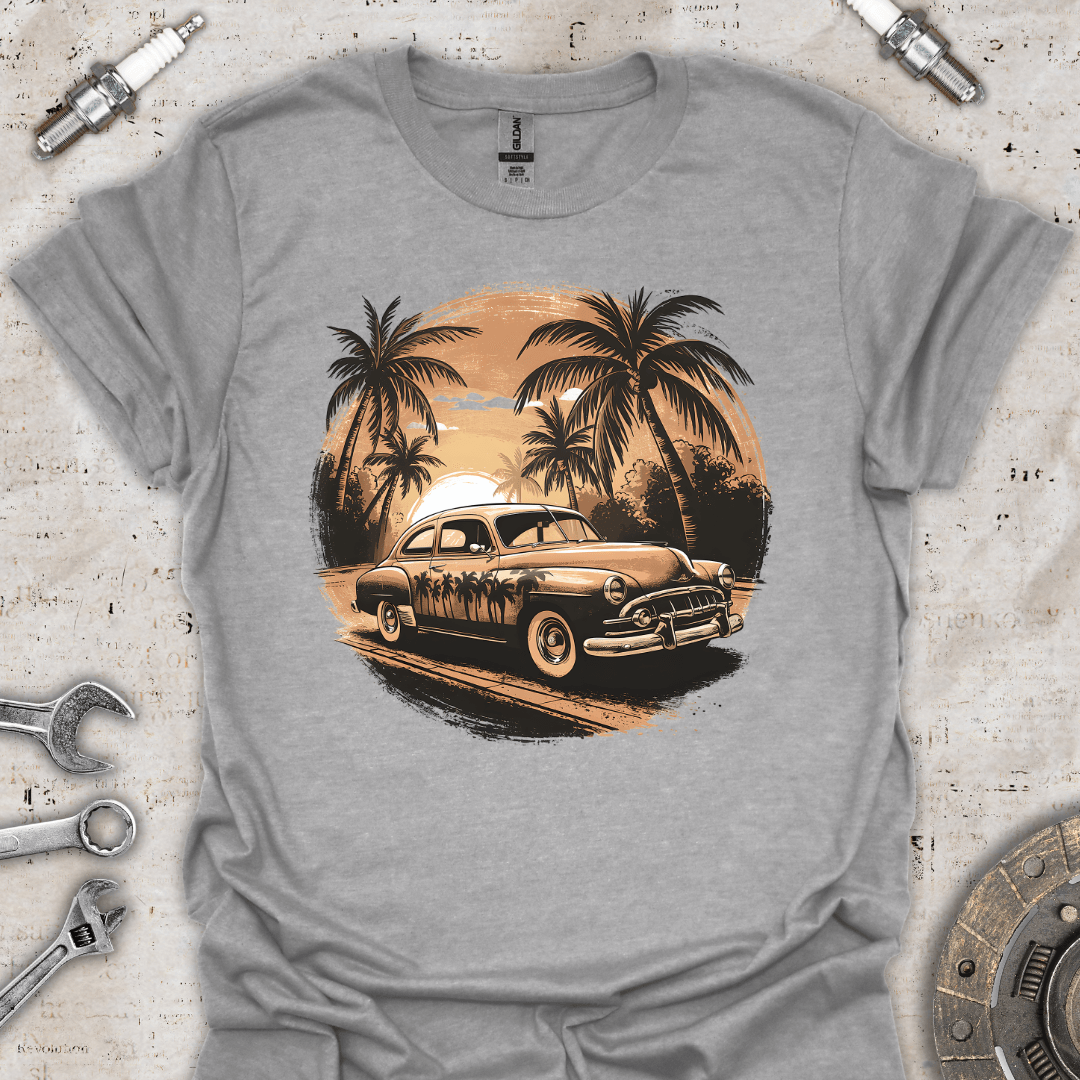 Classic Car Sunset Vibe T-Shirt - Car Threads