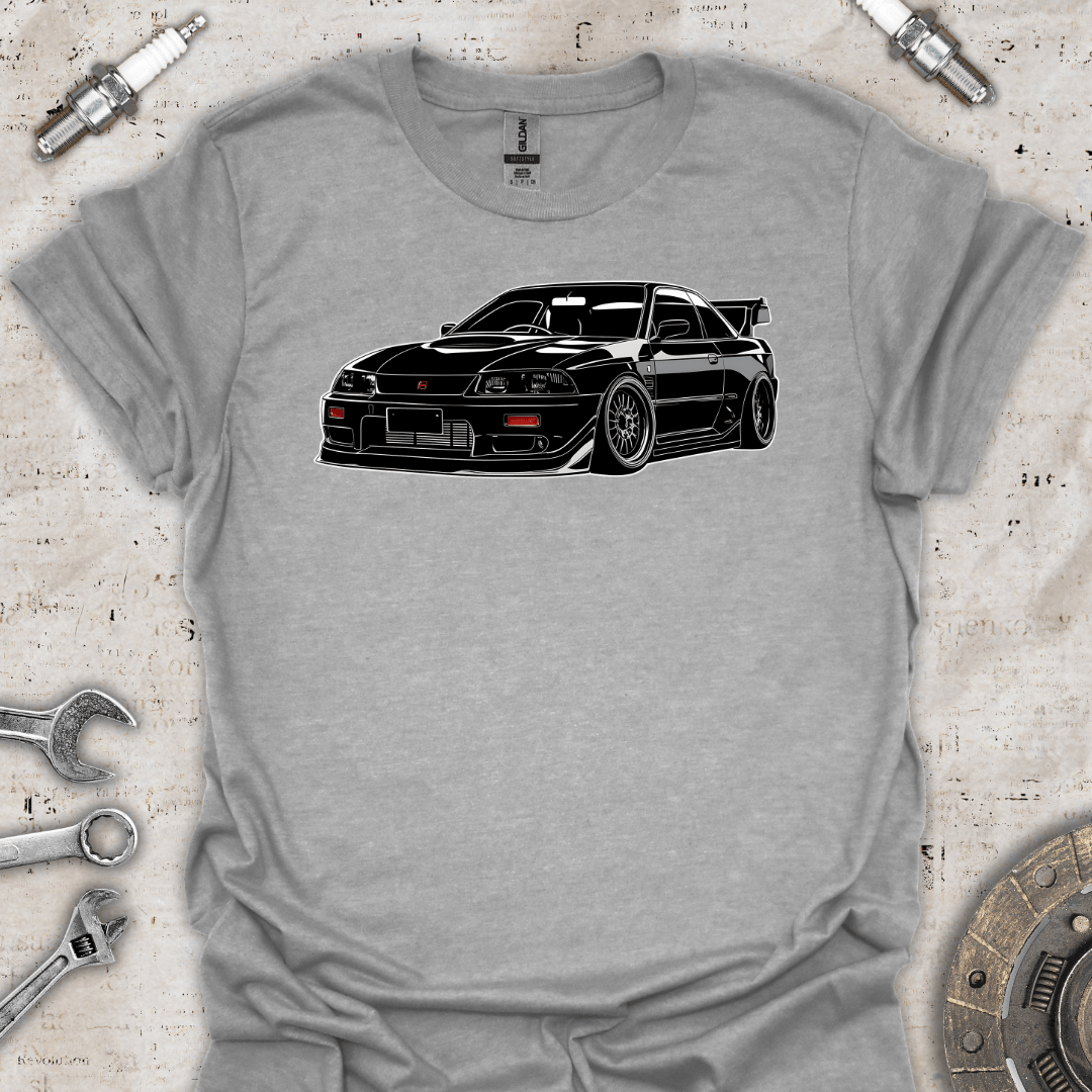 JDM Black Car Outline T-Shirt - Car Threads