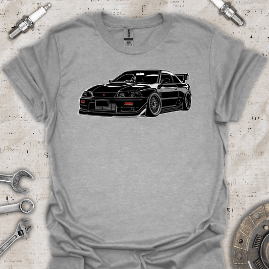 JDM Black Car Outline T-Shirt - Car Threads