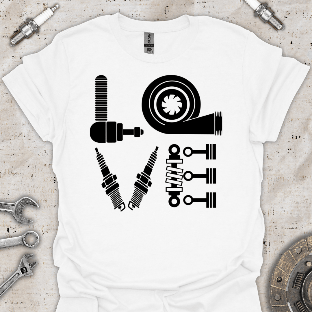 Love - Car Parts T-Shirt - Car Threads