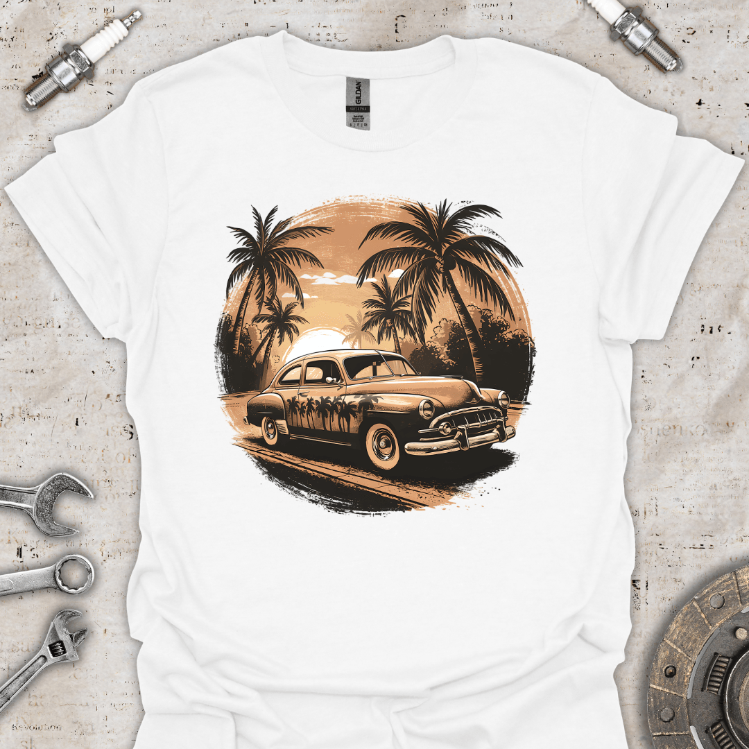 Classic Car Sunset Vibe T-Shirt - Car Threads