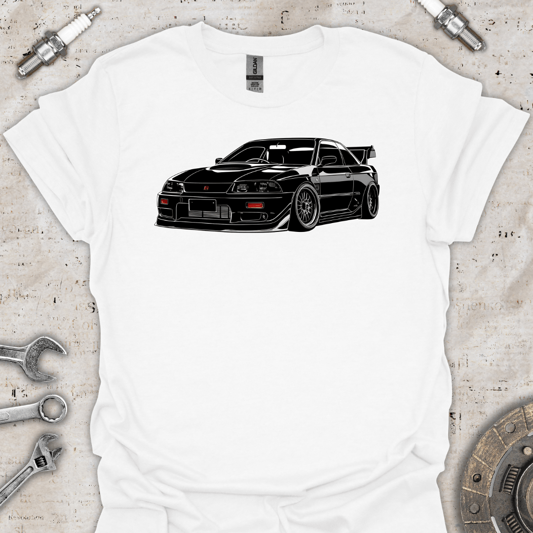 JDM Black Car Outline T-Shirt - Car Threads