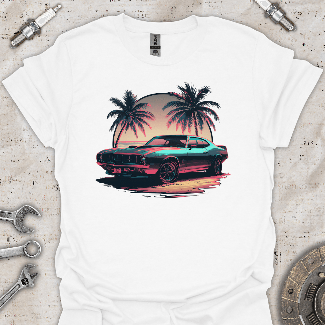 Classic Muscle Sunset Neon T-Shirt - Car Threads